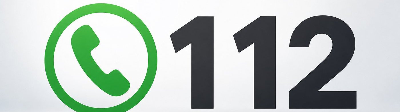 Smartphone mit Notruf 112 als Symbol für schnelle Hilfe