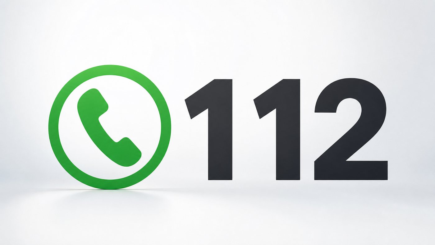 Smartphone mit Notruf 112 als Symbol für schnelle Hilfe
