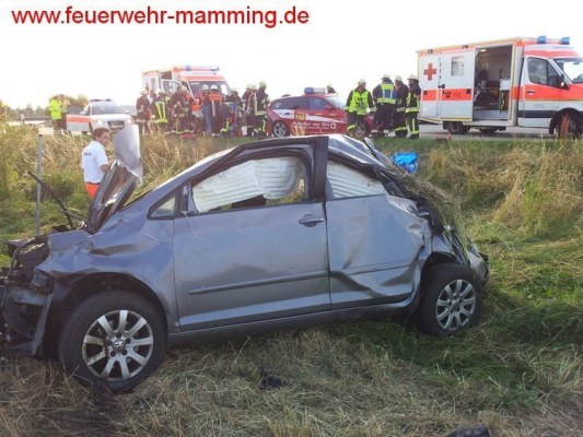 Foto zum Einsatz VU A 92 - PKW Überschlag