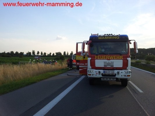 Foto zum Einsatz VU A 92 - PKW Überschlag