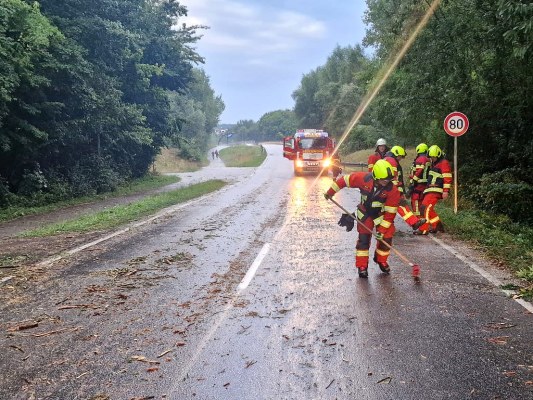 Foto zum Einsatz Bäume auf Straße nach Unwetter