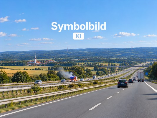 Foto zum Einsatz PKW Brand auf der Autobahn