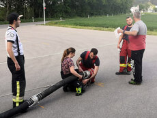 Übungsaufbau "Gruppe im Löscheinsatz"