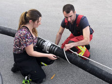 Übungsaufbau "Gruppe im Löscheinsatz"