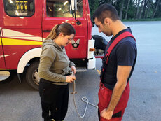 Übungsaufbau "Gruppe im Löscheinsatz"